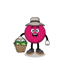 Character Illustration of onion red as a herbalist