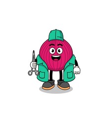 Illustration of onion red mascot as a surgeon