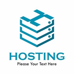 x Letter vector template logo with  hosting symbol. This logo is creative and can be used for network, system, technology, website, database, computing, app etc