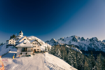 Lussari mountain in the Julian Alps