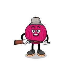Cartoon Illustration of onion red hunter