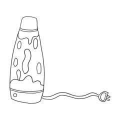 Cute cartoon doodle liquid lava lamp isolated on white background. © _aine_