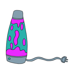 Cute cartoon doodle liquid lava lamp isolated on white background. © _aine_
