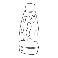Cute cartoon doodle liquid lava lamp isolated on white background. © _aine_