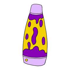 Cute cartoon doodle liquid lava lamp isolated on white background. © _aine_