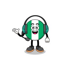 Mascot Illustration of nigeria flag as a customer services