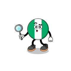 Fototapeta premium Mascot of nigeria flag searching