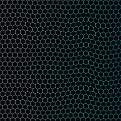 Black and blue hexagon wave background 