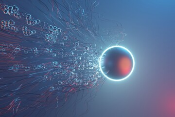 Abstract Futuristic Space glowing circle Energy ball Light ring background 3D rendering