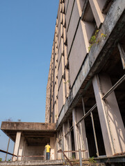 Fototapeta na wymiar Outside of the famous and abandoned Ducor Hotel in Monrovia, Liberia