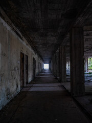 Fototapeta na wymiar Inside the abandoned Ducor Hotel in Monrovia, Liberia