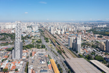 aerial view of the busiest region of Tatupé in São Paulo, east side