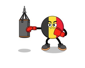 Illustration of belgium flag boxer