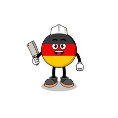 Mascot of germany flag as a butcher