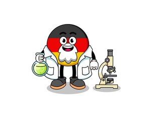 Mascot of germany flag as a scientist