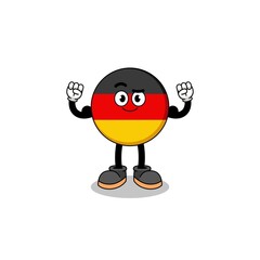 Mascot cartoon of germany flag posing with muscle