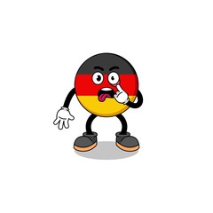 Character Illustration of germany flag with tongue sticking out