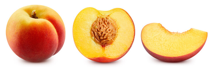 Peach isolated on white background