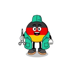 Illustration of germany flag mascot as a surgeon