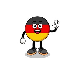 germany flag cartoon doing wave hand gesture