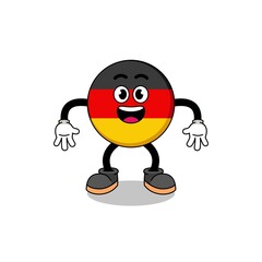 germany flag cartoon with surprised gesture