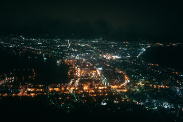 雨の日本三大夜景、函館