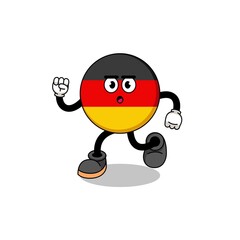 running germany flag mascot illustration