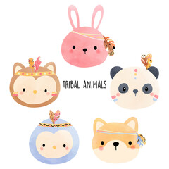 Tribal animal, animal face vector illustration