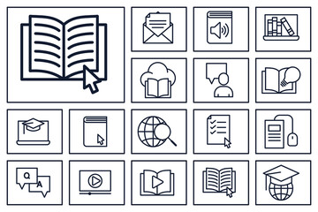 e-learning set icon symbol template for graphic and web design collection logo vector illustration