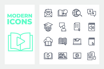 e-learning set icon symbol template for graphic and web design collection logo vector illustration
