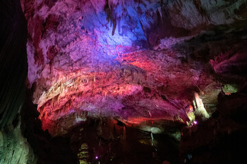 Fototapeta na wymiar Prometheus Cave also Kumistavi Cave near Tskaltubo in the Imereti region, Georgia