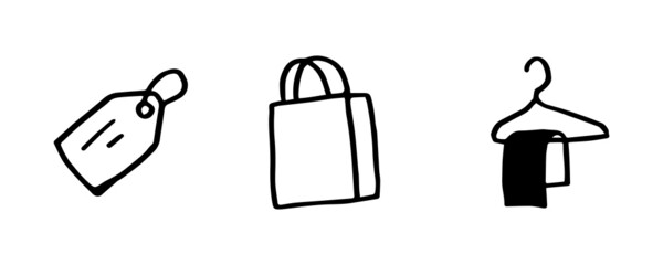 clothing business hand drawn icon design