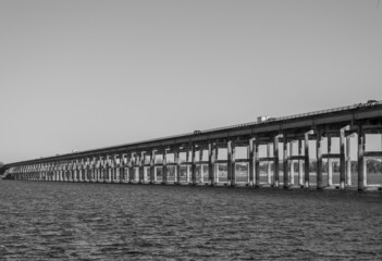 Concrete bridges spanning Lake Waco