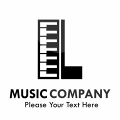 Letter l with piano logo template illustration. suitable for music studio, brand, web, identity, label etc