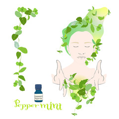ペパーミントのイメージ女性・ペパーミント・精油＆アロマ © Soot kiri