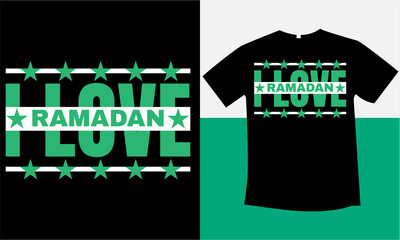 I love Ramadan typography t-shirt design  