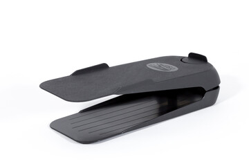 
Shoe Organizer - Shoe. mobile accessory.
Black color. Durable plastic. For any type of footwear. White background.