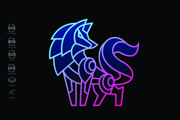 Brand New Design Lineart Wolf Tattoo Illustration