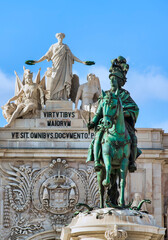 Obraz premium Statue of King Joseph I in the Palace Yard Square, Lisbon, Portugal