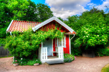 Small Cottage in the Botanical Gardens in Gothenburg, Sweden