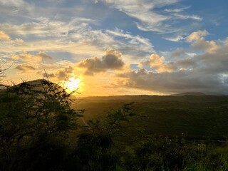 sunset in the mountains