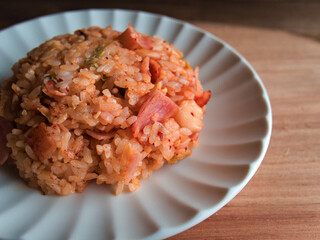 絶品手作りキムチチャーハンのアップ