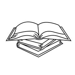 Books vector and illustration, black and white, hand drawn, sketch style, isolated on white background. Flat cartoon style vector illustration.
