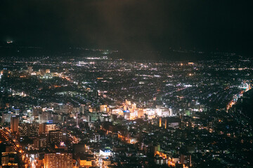 雨の日本三大夜景、函館