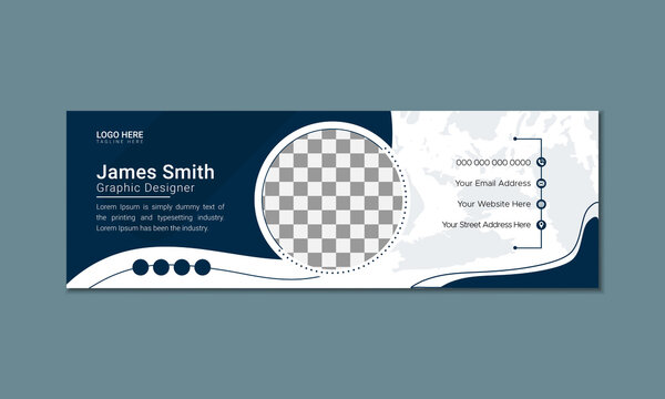 Email signature or email footer and personal social media cover design