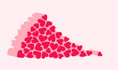 A bunch of hearts. Pink hearts for greeting cards, banners, covers, backgrounds, poster art, textile design, decorative prints, invitation letters, packaging etc.