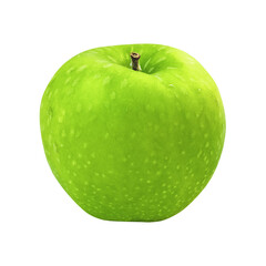 Fresh green apple isolated on white. Juicy fruit. Healthy eating.