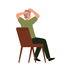 Fototapeta premium man sitting back view