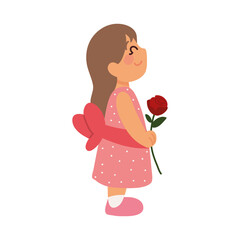 little girl with flower