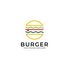 burger restaurant logo sign vector
